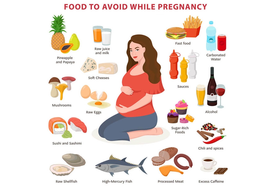 غذاهایی که باید از رژیم غذایی بارداری حذف بشن